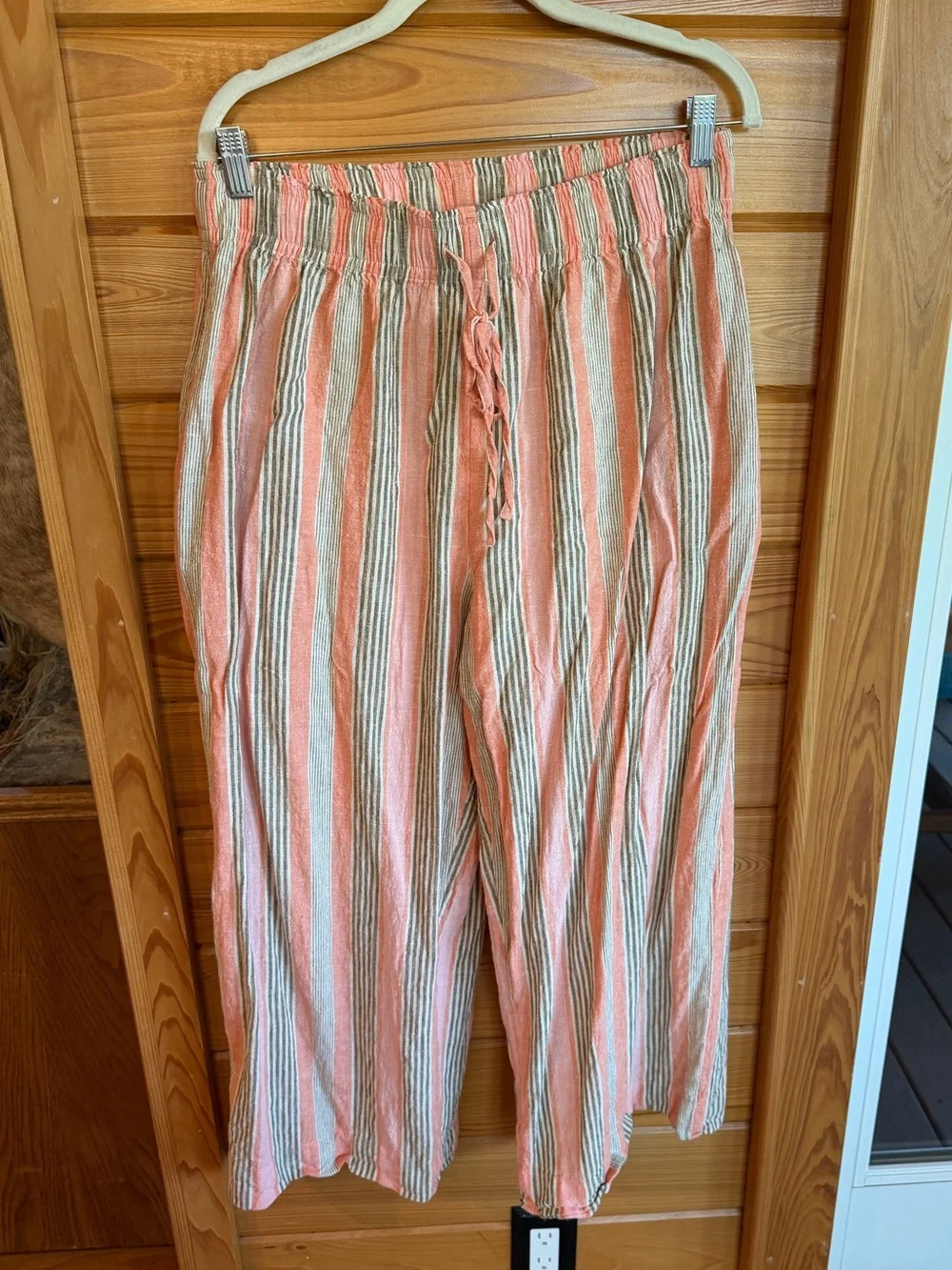 Free People Corfu striped cotton linen set, large, Canyon stripe